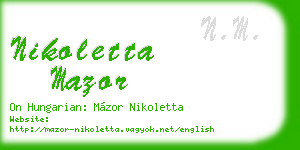 nikoletta mazor business card